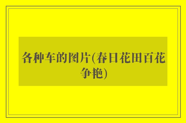 各种车的图片(春日花田百花争艳)